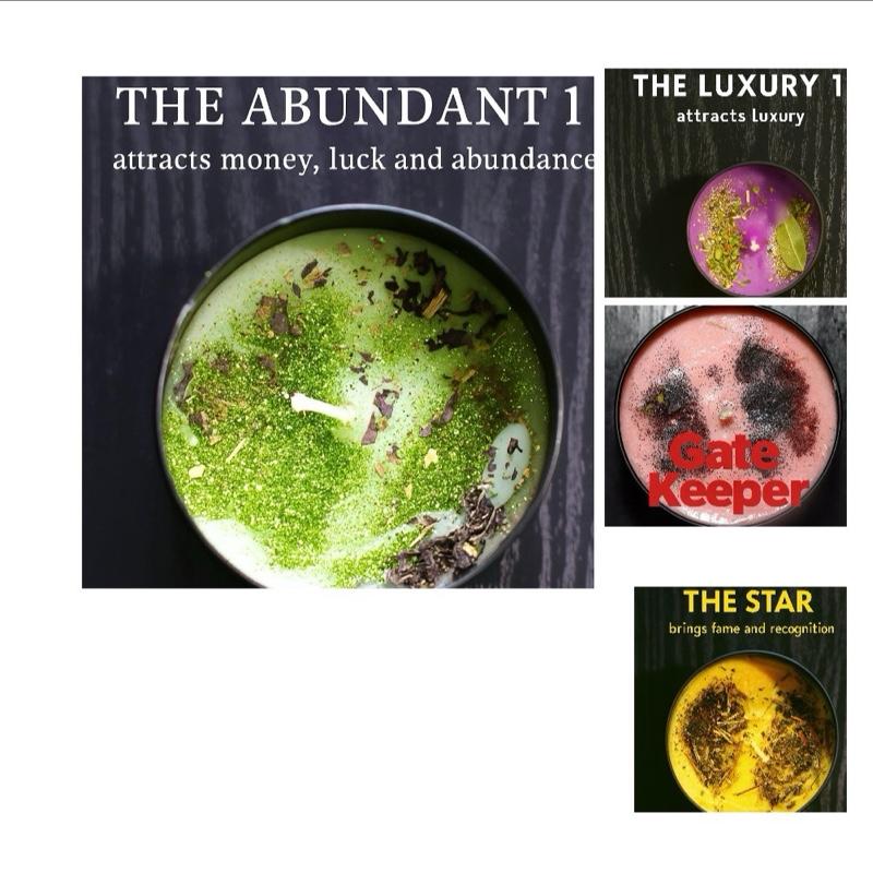 The Lux Abundance set (4 spelled candles)
